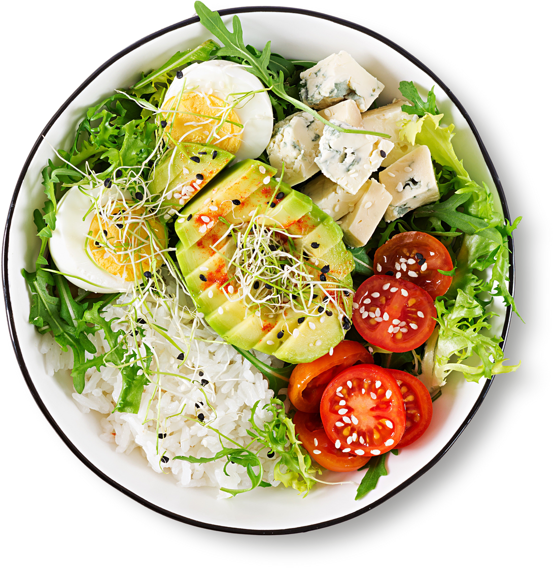 Plate of Food Isolated on White